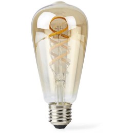 NEDIS Wi-Fi chytrá LED žárovka s vláknem/ E27/ ST64/ 4,9W/ 230V/ 360lm/ teplá až studená bílá/ 1800 - 6500K/ stmívatelná
