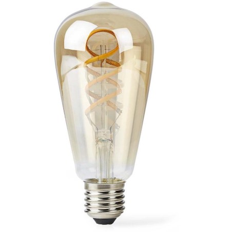 NEDIS Wi-Fi chytrá LED žárovka s vláknem/ E27/ ST64/ 4,9W/ 230V/ 360lm/ teplá až studená bílá/ 1800 - 6500K/ stmívatelná