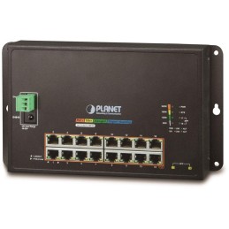 Planet WGS-4215-16P2S plochý L4 switch, 16x1Gb, 2x1Gb SFP, 16x PoE 802.3at 240W, 48-56VDC, -10~60°C, IP30, fanless