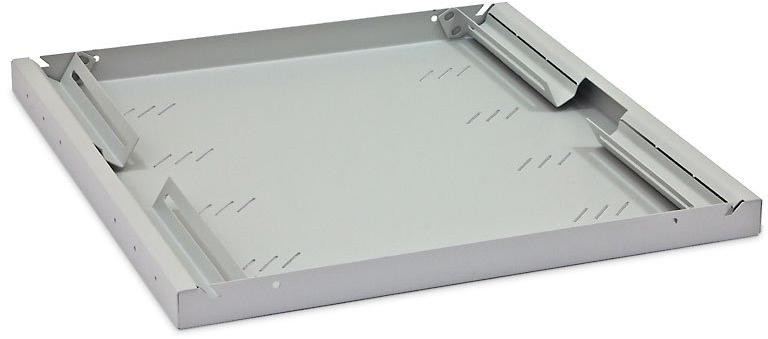 Triton 19' polička perforovaná 1U/450mm, max. nosnosť 80kg,, integrované podpery RAL7035, šedá