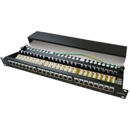 XtendLan Patch panel 19", 24 portů, stíněný, Cat5e, dual, 2xAu, s LED vyhledáváním