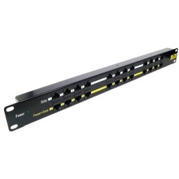 POE Patch panel/ UTP cat.5e 12p/ 1U/ Black (provedení 19" rack)
