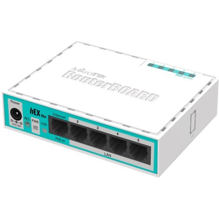 Mikrotik RouterBOARD RB750r2 hEX lite, 850 MHz, 64 MB RA, 5x LAN, PSU, L4