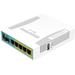 MikroTik RouterBOARD RB960PGS, hEX PoE, 800MHz CPU, 128MB RAM, 5x GbE, USB, PSU, L4