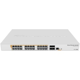 MikroTik Cloud Router Switch CRS328-24P-4S+RM, 24x GbE PoE/PoE+, 4x SFP+, RouterOS/SwOS, L5, PSU, 1U (PoE budget 450W)