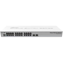 MikroTik Cloud Router Switch CRS326-24G-2S+RM, 800MHz CPU, 512MB, 24x GbE, 2xSFP+cage, ROS L5, PSU,1U Rackmount