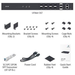 Ubiquiti UFiber OLT - 8x GPON port, 2x SFP+ port, 40W + 1x UFiber GPON B+ modul