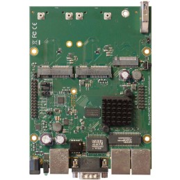 MikroTik RouterBOARD RBM33G 256MB RAM, dual 880 MHz, 2x miniPCI-e, 1x M.2 slot, 2x SIM slot, 3x GbE, L4