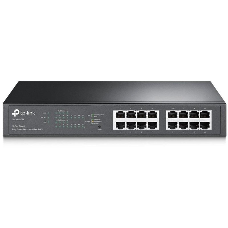 TP-Link TL-SG1016PE   PoE switch, 16x GLAN včetně 8x PoE+, 802.3af/at, 110W budget