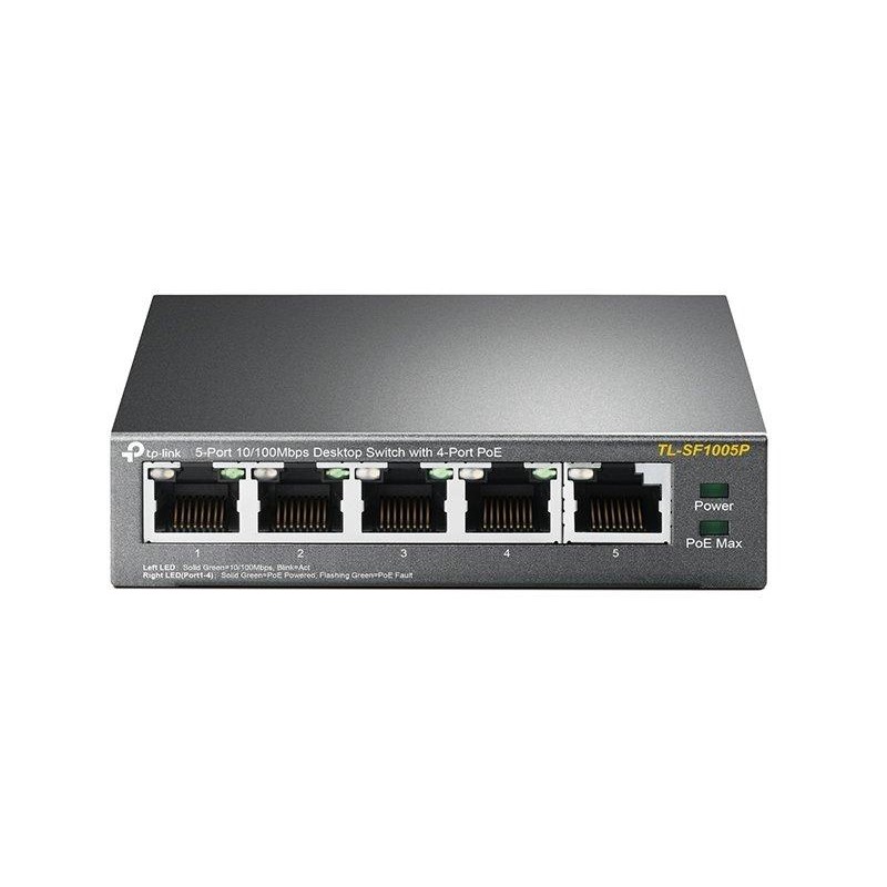 TP-Link TL-SF1005P - Stolní switch s 5 porty 10/100 Mb/s, 4 porty mají PoE