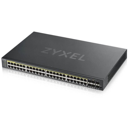Zyxel GS1920-48HPV2   52-port Gigabit WebManaged PoE Switch, 48x gigabit RJ45, 4x gigabit RJ45/SFP, 2x SFP, 375W pro PoE