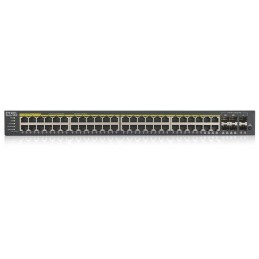 Zyxel GS1920-48HPV2   52-port Gigabit WebManaged PoE Switch, 48x gigabit RJ45, 4x gigabit RJ45/SFP, 2x SFP, 375W pro PoE