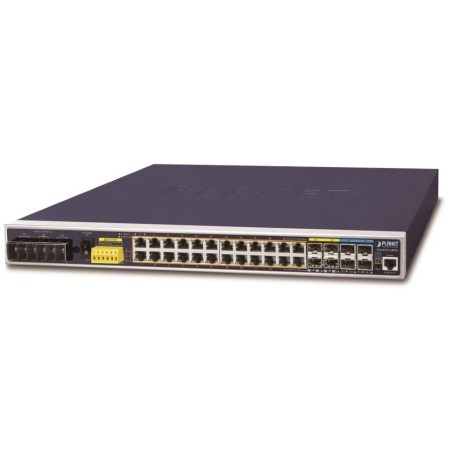 Planet IGS-6325-24P4X průmyslový L3 switch, 24x1Gb, 4x10Gb SFP+, PoE 802.3at 440W, 48-56VDC, -40~75°C, IP30, fanless
