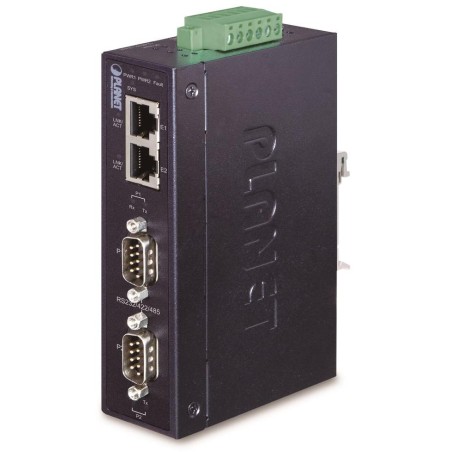 Planet průmyslový konvertor RS-232/422/485 na IP, 2x COM, 2x 100Base-T, ESD+EFT 6kV