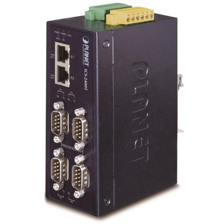 Planet průmyslový konvertor RS-232/422/485 na IP, 4x COM, 2x 100Base-T, ESD+EFT 6kV
