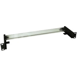 Solarix DIN lišta s držákem do 19" rozvaděče,1U černá RAL 9005 RAIL-1U-DIN