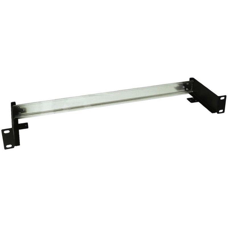 Solarix DIN lišta s držákem do 19" rozvaděče,1U černá RAL 9005 RAIL-1U-DIN