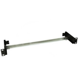 Solarix DIN lišta s držákem do 19" rozvaděče,1U černá RAL 9005 RAIL-1U-DIN