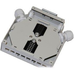 XtendLan mini rozvadeč na DIN lištu, 8x SC Simplex, 4 vstupní otvory, krytka