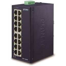 Planet ISW-1600T, 16x 10/100, DIN,IP30, -40~75°C, 12-48VDC, IEEE 802.3az (EEE), EFT+ESD