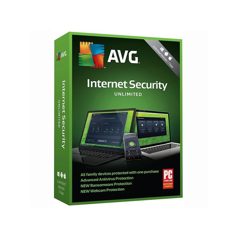 AVG Internet Security – Unbegrenzter Support (unbegrenzt in der Anzahl der Geräte) für 24 Monate Box