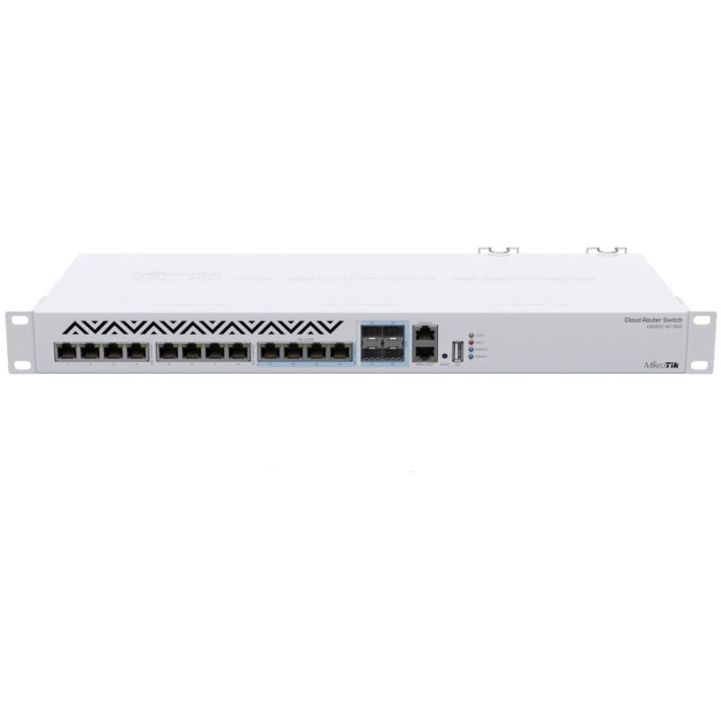 MikroTik Cloud Router Switch CRS312-4C+8XG-RM, 8x GbE, 4x 10 GbE/SFP+, USB, SwOS, ROS, L5