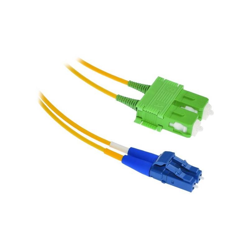 XtendLan FO patch LC-SC/APC 2m 9/125, duplex, ultraflexibilní G.657.A1, LS0H, průměr 2mm, krátký vývod