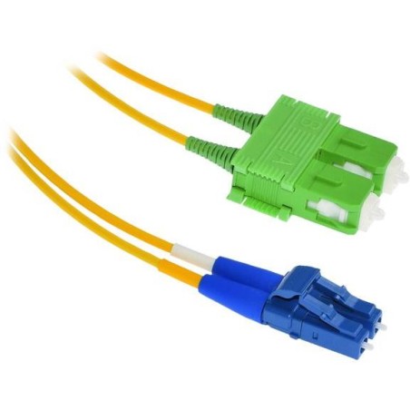 XtendLan FO patch LC-SC/APC 3m 9/125, duplex, ultraflexibilní G.657.A1, LS0H, průměr 2mm, krátký vývod