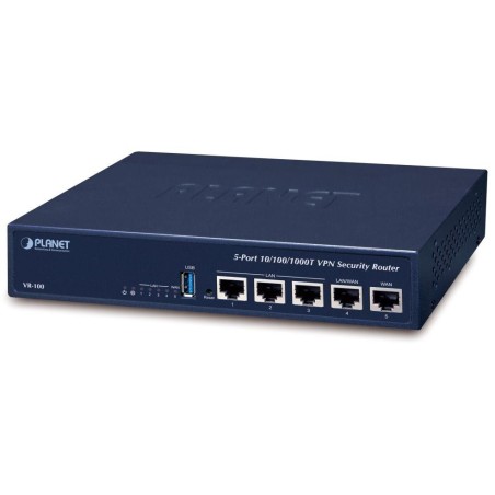 Planet VR-100 Router/firewall VPN/VLAN/QoS, 2xWAN(SD-WAN), 3xLAN