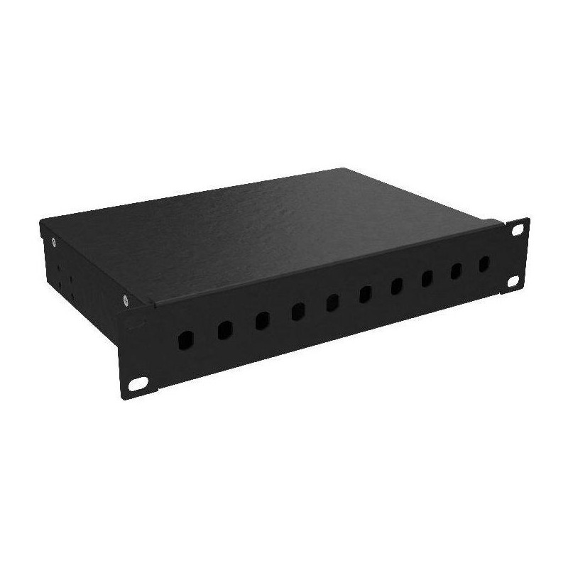 Solarix vana optická 10" 1U BK včetně čela ST 10 portů simplex FO-10-1-10ST-B