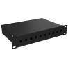 Tacka optyczna Solarix 10" 1U BK zawierająca ST z przodu 10 portów simplex FO-10-1-10ST-B