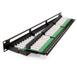 DATACOM Patch panel 19" UTP 48 port CAT5E LSA 1U BK (6x8p)