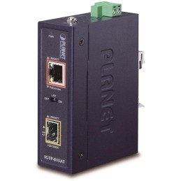 Planet IGTP-815AT konvertor RJ45/SFP, 1Gbps, PoE injektor 802.3at, -40 až 75 st.C, IP30, EFT+ESD, malý rozměr
