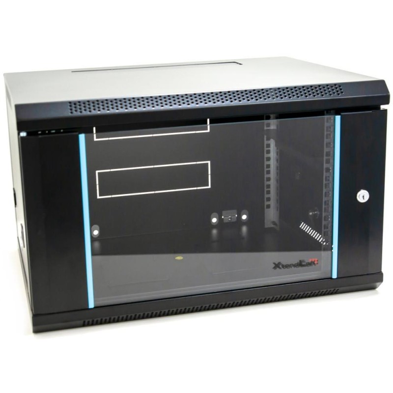 XtendLan 6U/600x450, na zeď, jednodílný, skleněné dveře