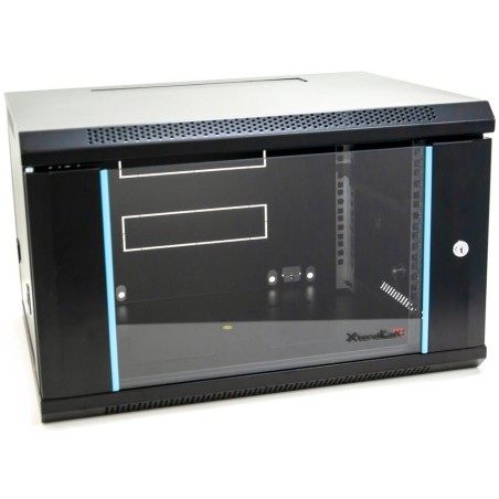 XtendLan 6U/600x450, na zeď, jednodílný, skleněné dveře