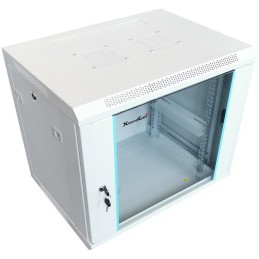 XtendLan 12U/600x450, na zeď, jednodílný, skleněné dveře, šedý