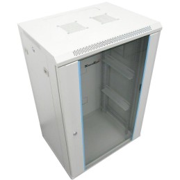 XtendLan 18U/600x600, na zeď, jednodílný, rozložený, skleněné dveře, šedý