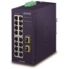 Planet IGS-1820TF Industrie-Switch 16x1Gb, 2xSFP, dual 12-48VDC/24VAC, -40~+75°C, lüfterlos