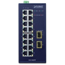 Planet IGS-1820TF Průmyslový Switch 16x1Gb, 2xSFP, dual 12-48VDC/24VAC, -40~+75°C, fanless