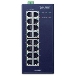 Planet IGS-1600T Průmyslový Switch 16x1Gb, dual 12-48VDC/24VAC, -40~+75°C, fanless