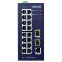 Planet IGS-4215-16T2S průmyslový L2 switch, 16x1Gb, 2x1Gb SFP, dual 12-48VDC , -40~75°C, 1x RJ45 serial port, IP30
