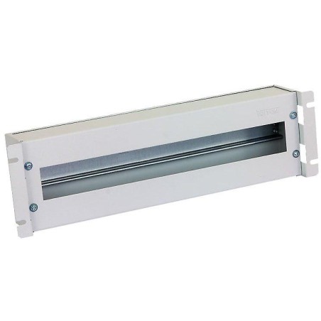 Triton 19" jističová lišta 3U s krytem, DIN, RAL7035