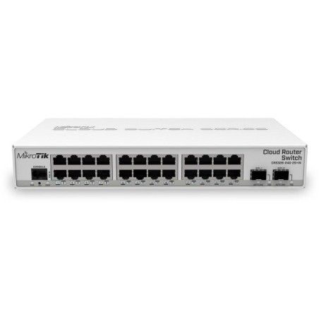 MikroTik Cloud Router Switch CRS326-24G-2S+IN, 800MHz CPU, 512MB, 24x GbE, 2x SFP+, ROS L5, PSU