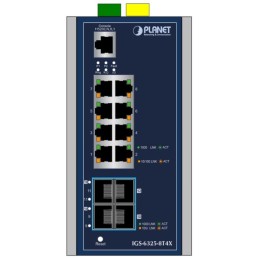 Planet IGS-6325-8T4X průmyslový L3 switch, 8x1Gb, 4x10Gb SFP+, 12-48VDC, -40~75°C, IP30, fanless
