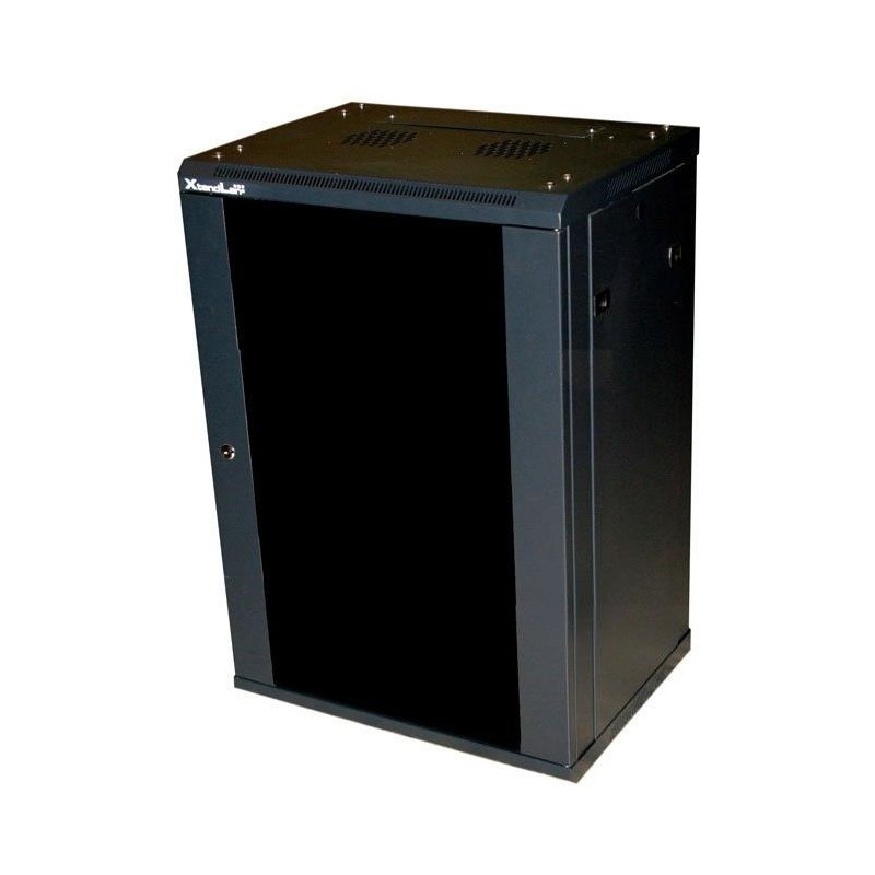 XtendLan 18U/600x450, na zeď, jednodílný, rozložený, skleněné dveře