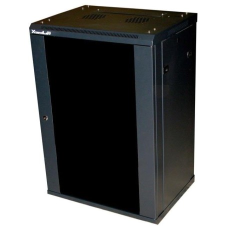 XtendLan 18U/600x450, na zeď, jednodílný, rozložený, skleněné dveře