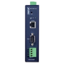 Planet průmyslový konvertor RS-232/422/485 na IP, 1x COM, 1x 100Base-TX, 9-48VDC, -40~+75°C, IP30, SNMP+Telnet