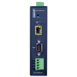 Planet průmyslový konvertor RS-232/422/485 na IP, 1x COM, 1x 100Base-FX/SFP, 9-48VDC, -40~+75°C, IP30, SNMP+Telnet