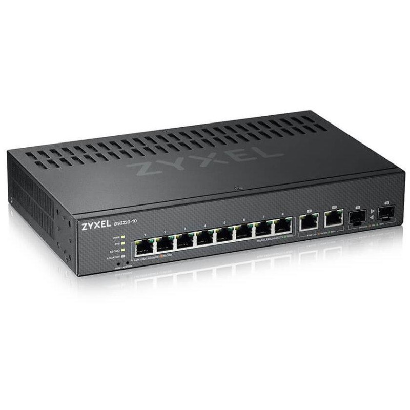 ZyXEL GS2220-10 8-port GbE L2 switch, GbE Uplink, NCC Pro pack licence na 1 rok