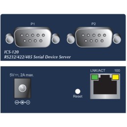 Planet konvertor RS-232/422/485 na IP, 2x COM, 100Mb, -10~+60°C, SNMP+Telnet